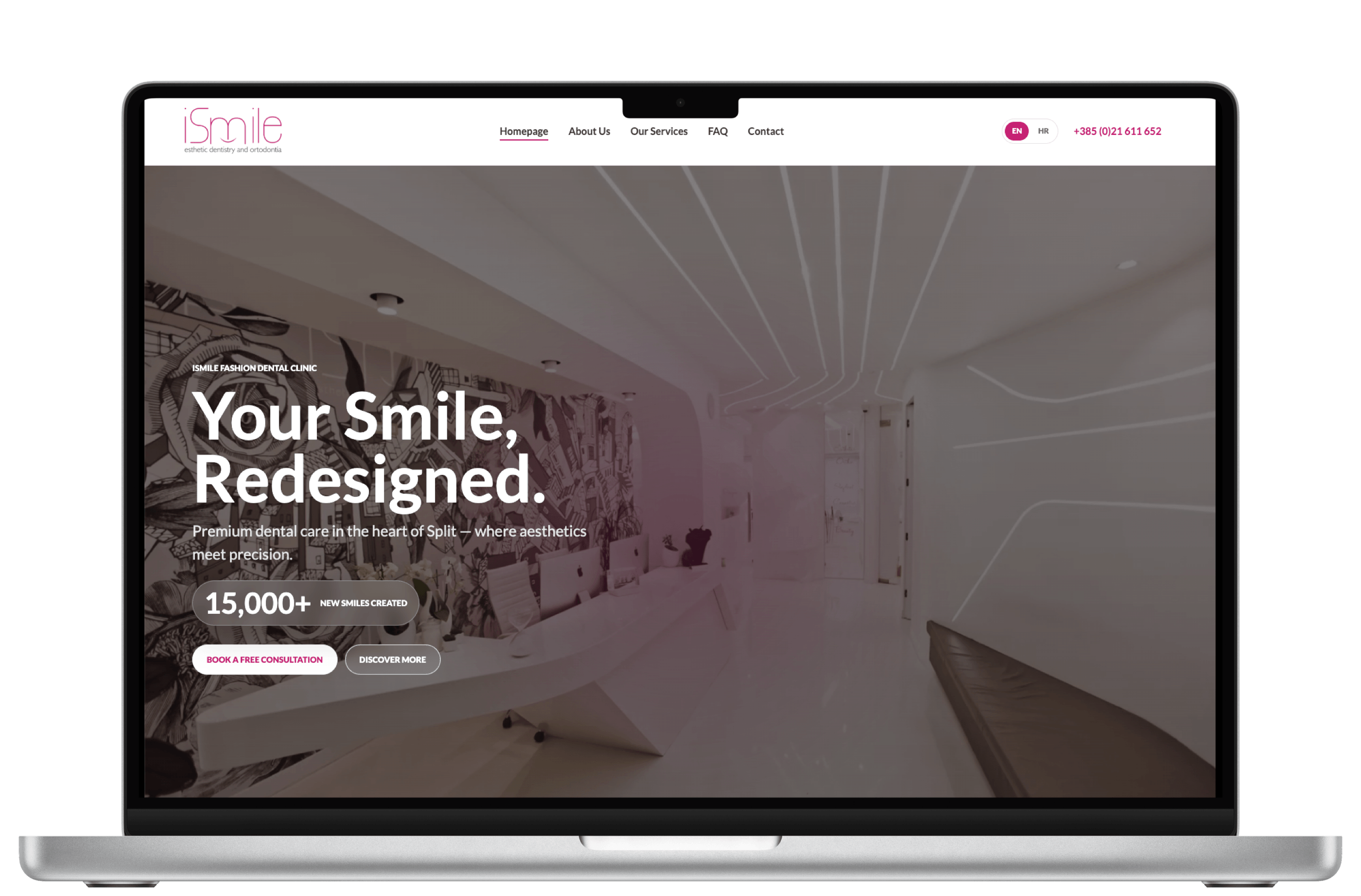 iSmile Dental Clinic website mockup
