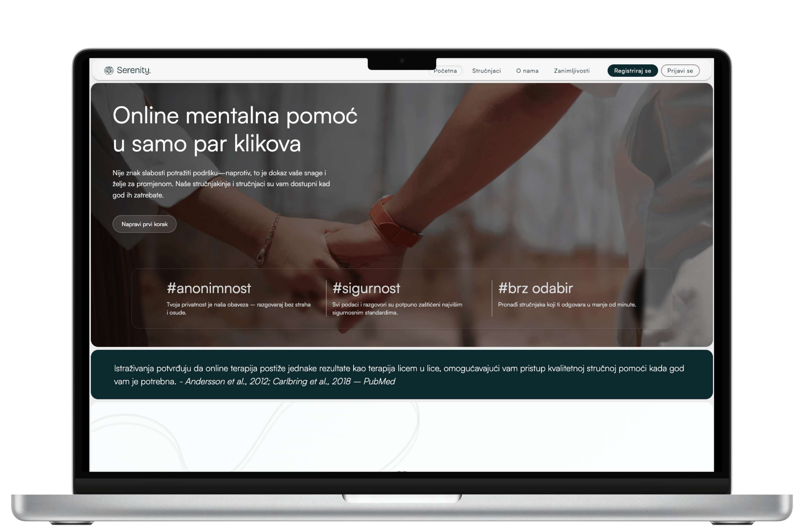 Serenity.hr website mockup